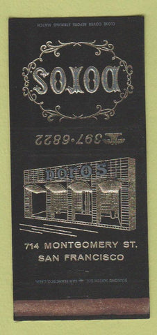 Matchbook Cover - Doros San Francisco CA WEAR 30 Strike