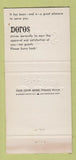 Matchbook Cover - Doros San Francisco CA WEAR 30 Strike