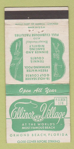 Matchbook Cover - Ellinor Village Ormond Beach FL 30 Strike