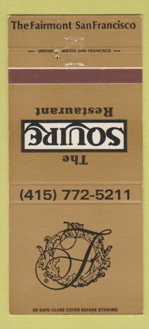 Matchbook Cover - Squire Restaurant Fairmont Hotel San Francisco CA 30 Strike