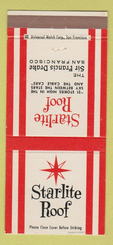 Matchbook Cover Sir Francis Drake Hotel San Francisco CA Starlite Roof 30 Strike