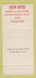 Matchbook Cover - Shaw Hotel San Francisco CA Christmas 30 Strike