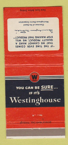 Matchbook Cover - Westinghouse Appliances 30 Strike