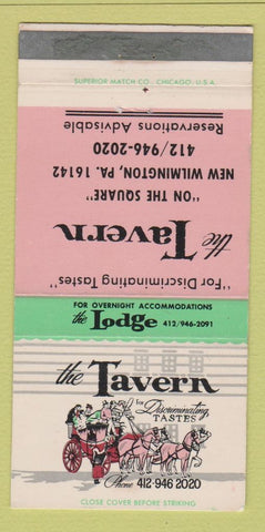 Matchbook Cover - The Tavern New Wilmington PA 30 Strike