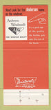 Matchbook Cover - Andersen Windows Krzyske Bros Lumber Waltz MI 30 Strike