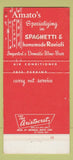 Matchbook Cover - Amato's Italian Restaurant Dearborn MI 30 Strike