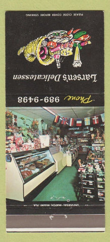 Matchbook Cover - Larsen's Deli Hollywood FL girlie  30 Strike