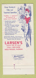 Matchbook Cover - Larsen's Deli Hollywood FL girlie  30 Strike