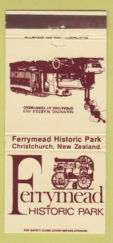 Matchbook Cover - Ferrymead Historic Park Christchurch New Zealand 30 Strike