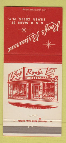 Matchbook Cover - Roof's Restaurant Silver Creek NY 30 Strike