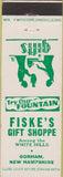 Matchbook Cover - Fiske's Gift Shop Gorham NH