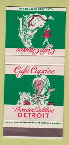 Matchbook Cover - Cafe Caprice Sheraton Cadillac Hotel Detroit MI 30 Strike