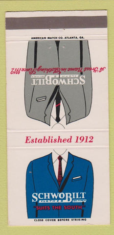 Matchbook Cover - Schwobilt Men's Clothes 30 Strike