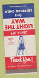 Matchbook Cover - Light Way for Crippled Children Southwest Indiana IN 30 Strike
