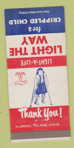 Matchbook Cover - Light Way for Crippled Children Southwest Indiana IN 30 Strike