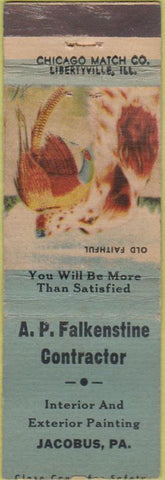 Matchbook Cover - AP Falkenstine Contractor Jacobus PA