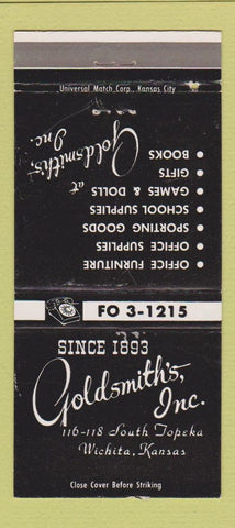 Matchbook Cover - Goldsmith's Inc Wichita KS Office Supply WEAR 30 Strike