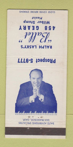 Matchbook Cover - Ralph Lasky's Ballet San Francisco CA 30 Strike