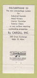 Matchbook Cover - Cargill Inc Polyurethane Paint Minneapolis MN WEAR 30 Strike