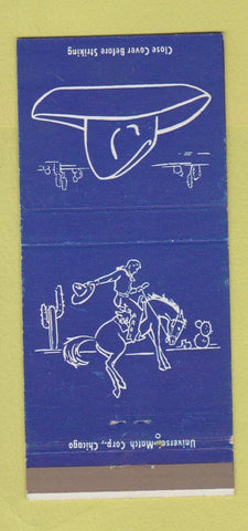 Matchbook Cover - Fred Harvey Cowboy blue 30 Strike