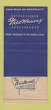 Matchbook Cover - Fred Harvey Cowboy blue 30 Strike