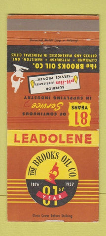 Matchbook Cover - Brooks Oil Company Cleveland Pittsburgh 1957 30 Strike