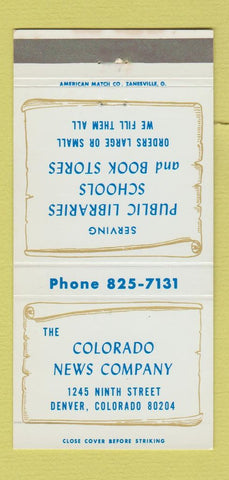 Matchbook Cover - Colorado News Company Denver  30 Strike