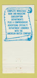 Matchbook Cover - Colorado News Company Denver  30 Strike