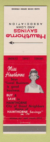 Matchbook Cover - Hawthorne Savings and Loan CA girlie WEAR