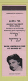 Matchbook Cover - Claudia House Restaurant Philadelphia PA girlie