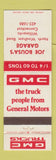 Matchbook Cover - GMC Trucks Joe Bousa's Garage Willimantic CT