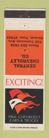 Matchbook Cover - Central Chevrolet Etowah TN 1966