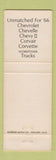 Matchbook Cover - Central Chevrolet Etowah TN 1966