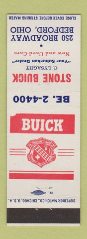 Matchbook Cover - Stone Buick Bedford OH C Lysaght