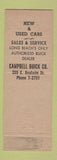 Matchbook Cover - Campbell Buick Long Beach CA