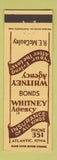 Matchbook Cover - Whitney Insurance Agency Atlantic IA low phone #