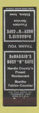 Matchbook Cover - DeBaggio's Busy B Cafe Eldora IA