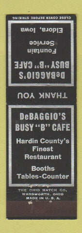 Matchbook Cover - DeBaggio's Busy B Cafe Eldora IA