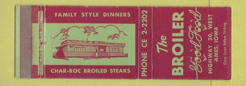 Matchbook Cover - The Broiler Ames IA