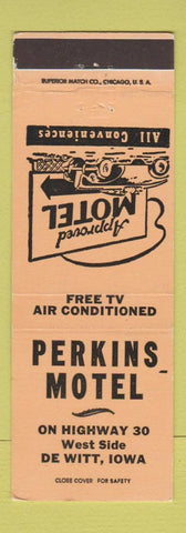 Matchbook Cover - Perkins Motel DeWitt IA