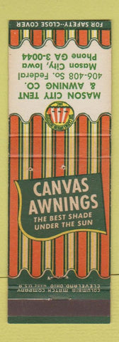 Matchbook Cover - Mason City Tent & Awning Mason City IA