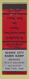 Matchbook Cover - Scenic City Kabin Kamp Iowa Falls IA