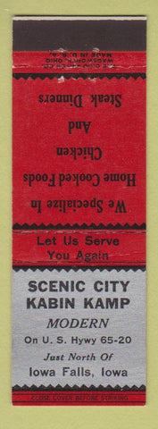 Matchbook Cover - Scenic City Kabin Kamp Iowa Falls IA