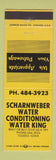 Matchbook Cover - Scharnweber Water Conditioning Toledo OH
