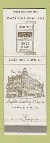 Matchbook Cover - Lee County Savings Bank Fort Madison IA