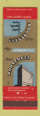 Matchbook Cover - Hotel Roosevelt Cedar Rapids IA