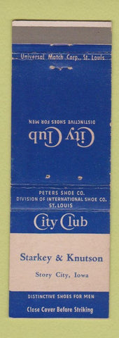 Matchbook Cover - City Club Shoes Starkey Knutson Story City IA WEAR