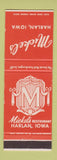 Matchbook Cover - Mickel's Harlan IA restaurant