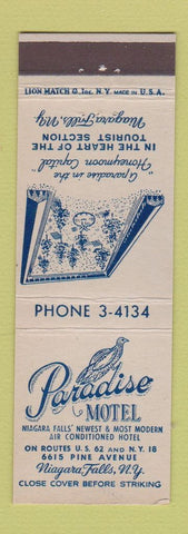 Matchbook Cover - Paradise Motel Niagara Falls NY