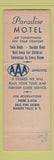Matchbook Cover - Paradise Motel Niagara Falls NY